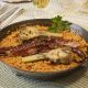 Arroz con pata de pulpo y alcachofas confitadas